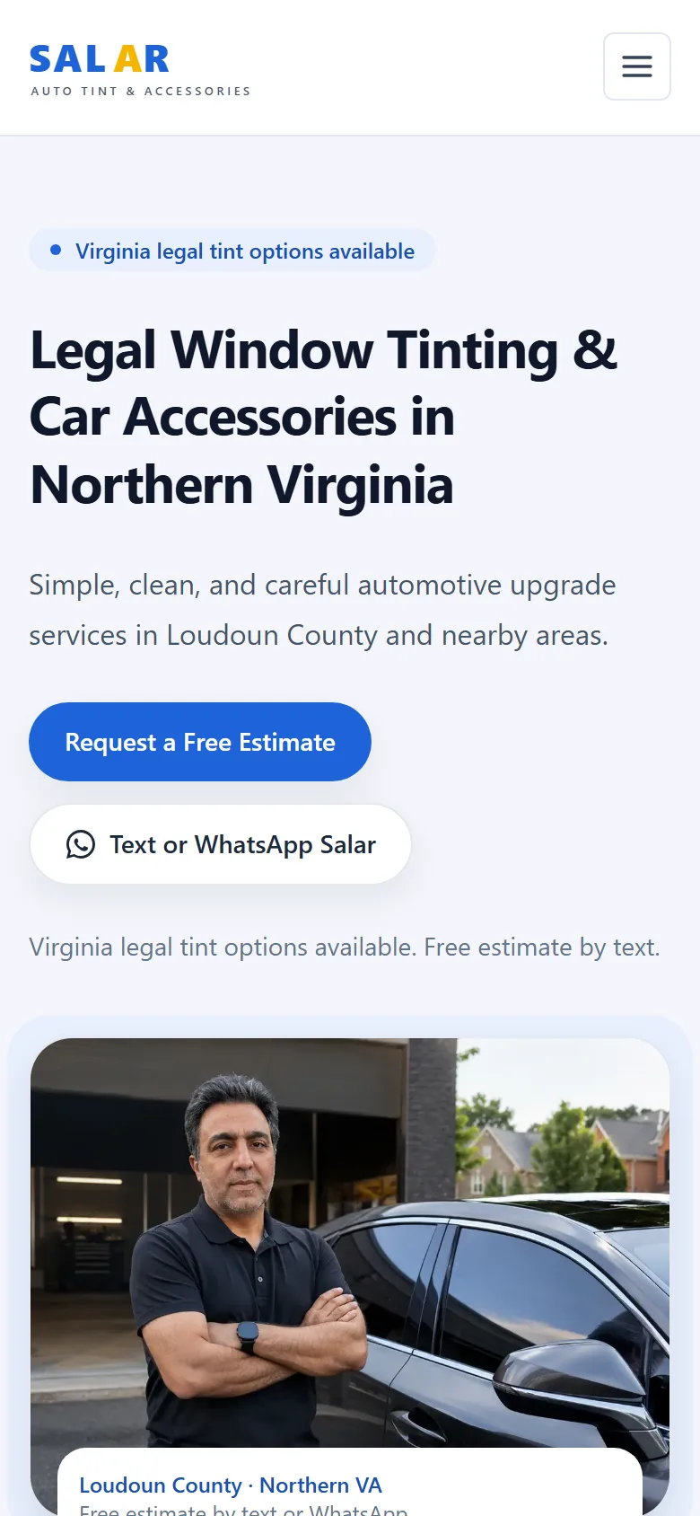 The English home page on a phone